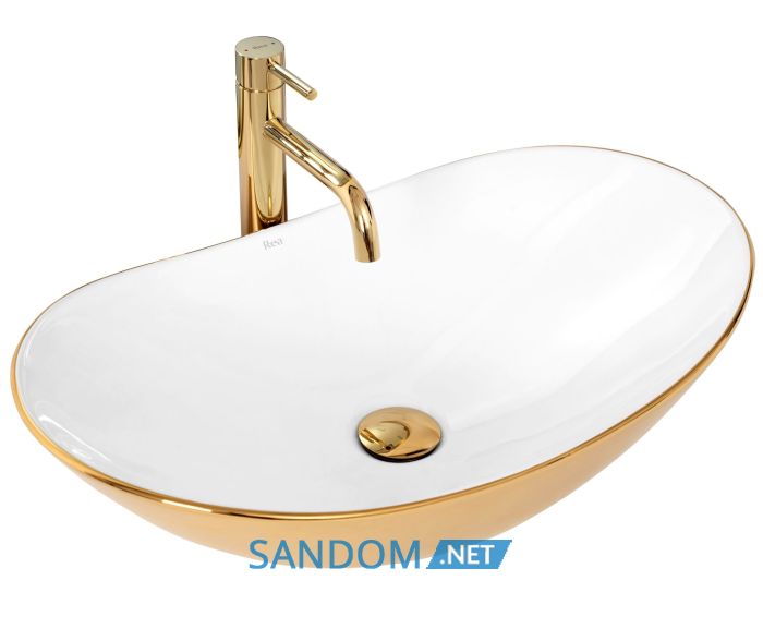 Умивальник (раковина) REA ROYAL WHITE GOLD накладний 60,5x36