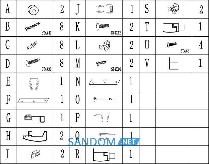 Душові двері в нішу BRAVO TORMES 160FS 160x185 розсувні