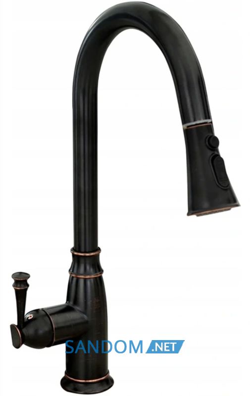 Смеситель для кухни REA DECO OLD BLACK черный высокий
