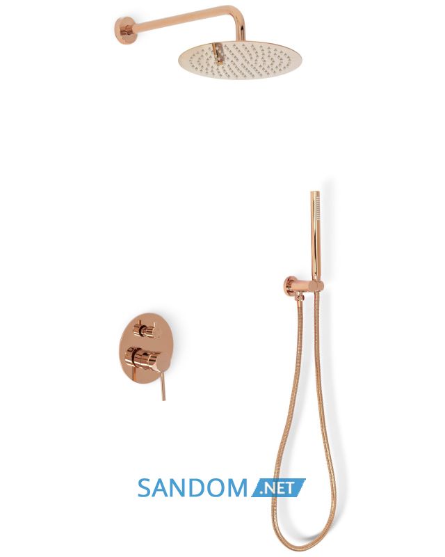 Душевой гарнитур скрытого монтажа REA LUNGO ROSE GOLD + BOX розовое золото