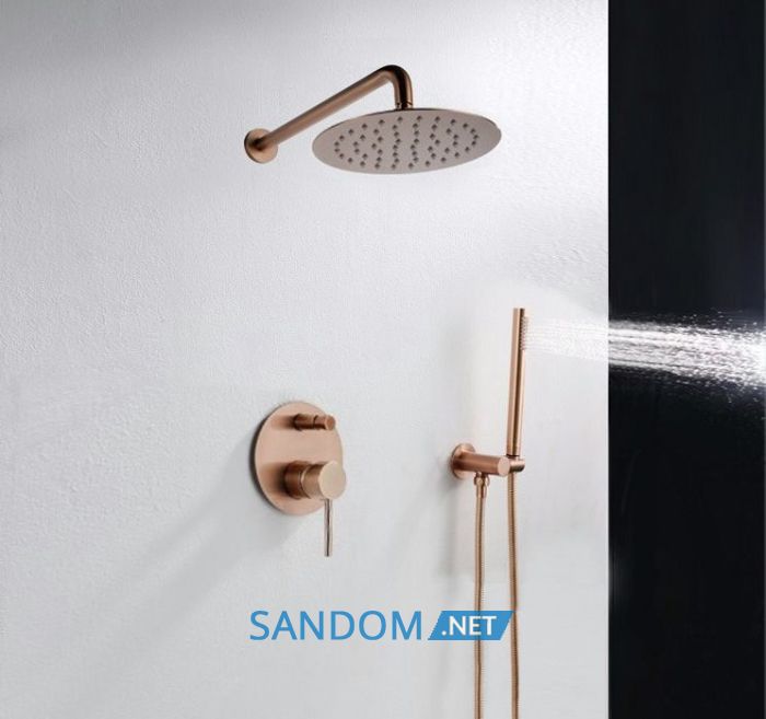 Душевой гарнитур скрытого монтажа REA LUNGO ROSE GOLD + BOX розовое золото