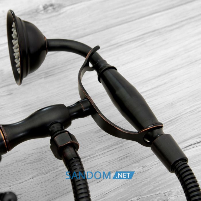 Смеситель для ванны REA RETRO OLD BLACK черный настенный 