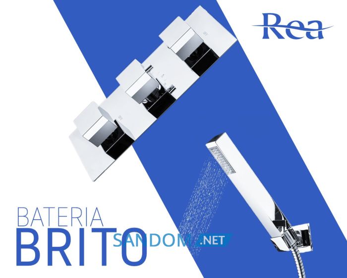 Смеситель для душа REA BRITO хром скрытого монтажа с термостатом