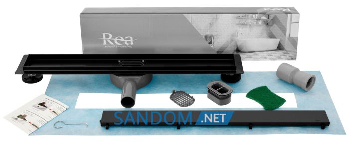 Трап для душа REA NEO PRO BLACK 2в1 черный 80 см