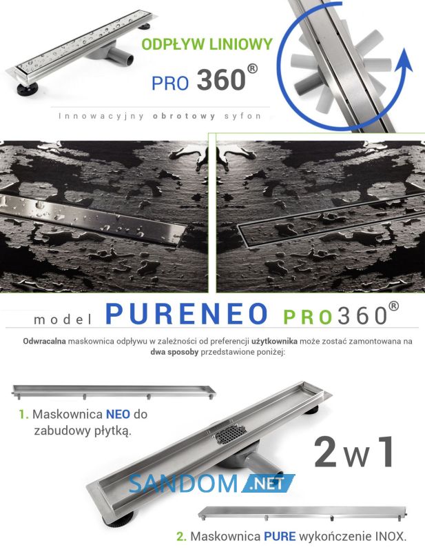Трап для душа REA PURE NEO PRO 100 см
