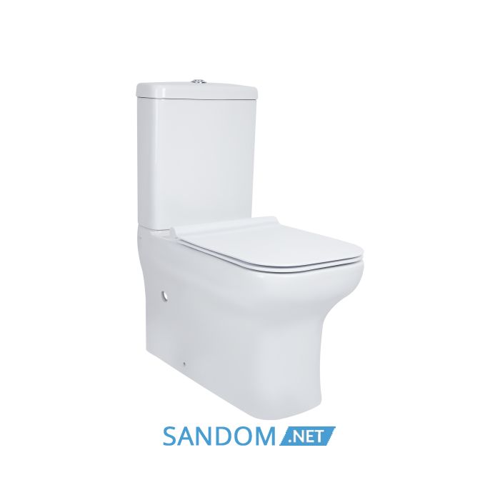 Унитаз-компакт Qtap Cardinal безободковый с сиденьем Soft-close QT0422C666PW