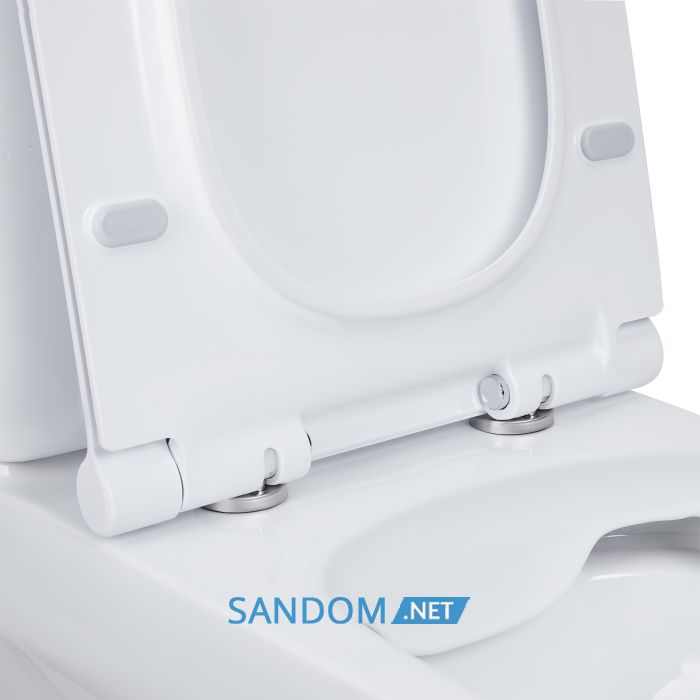 Унитаз-компакт Qtap Cardinal безободковый с сиденьем Soft-close QT0422C666PW