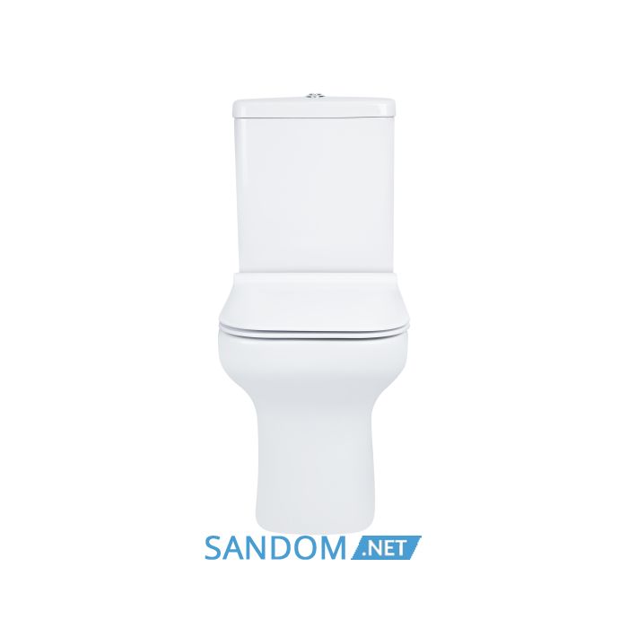 Унитаз-компакт Qtap Cardinal безободковый с сиденьем Soft-close QT0422C666PW