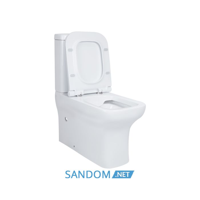 Унитаз-компакт Qtap Cardinal безободковый с сиденьем Soft-close QT0422C666PW