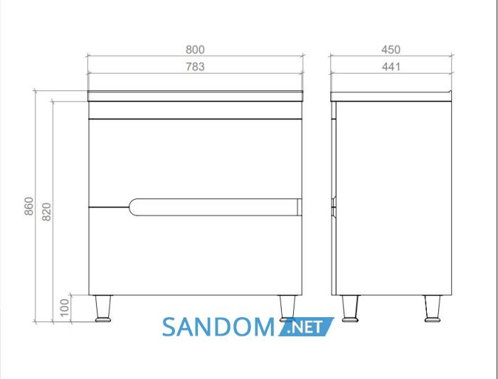 Тумба Van Mebles Verona White под умывальник 80