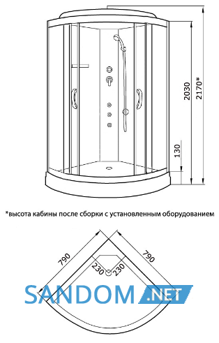 Гидробокс KO&PO 126 FJ 80x80x215