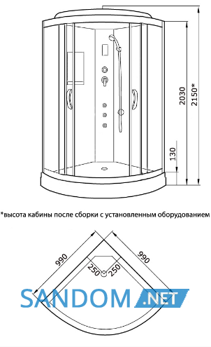 Гідробокс KO&PO 126 RF 100x100x215