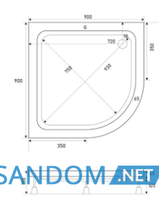 Душовий піддон Shower Slender SW-10505 90x90x15 Black