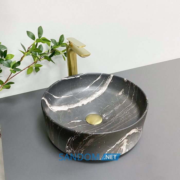 Умивальник накладний VBI PRATO BLACK ONYX MATT 38x38