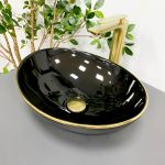 Умывальник накладной VBI PARMA BLACK GOLD EDGE 41,5x33,5