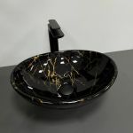 Умывальник накладной VBI PARMA MARBLE BLACK GLOSSY 41,5x33,5