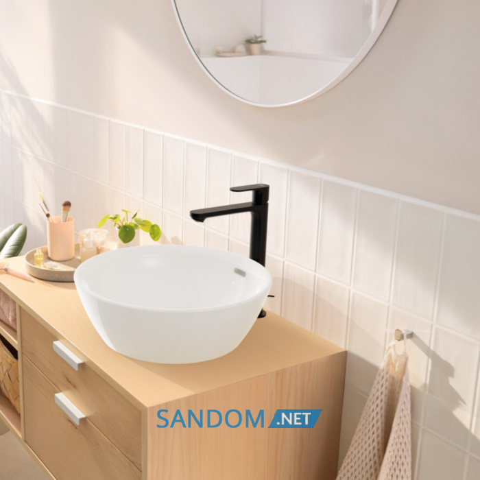 REBRIS S змішувач для умивальника 240, CoolStart, EcoSmart+, чорний матовий