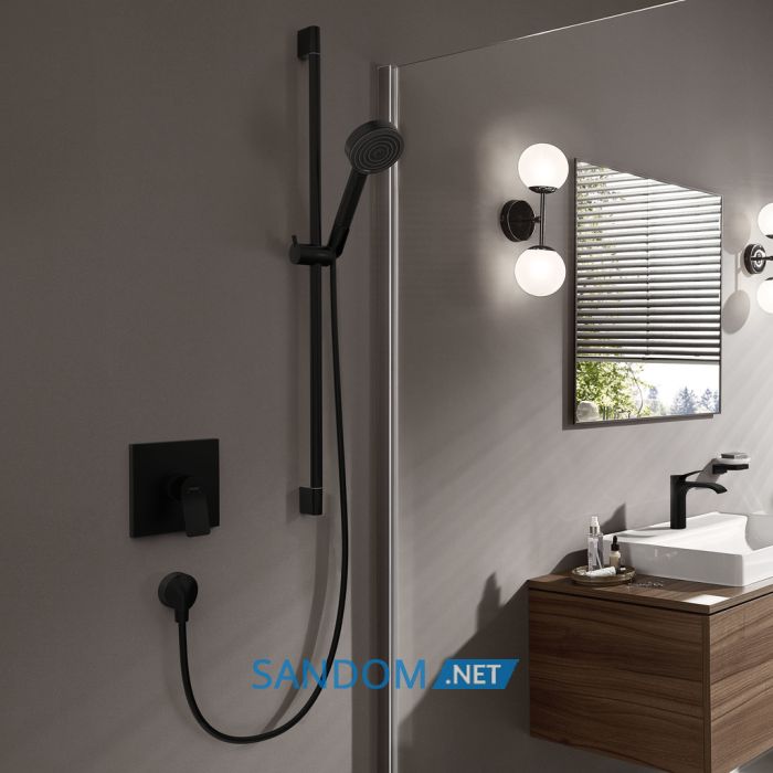 PULSIFY ручний душ 105 3jet (3 типи струї PowderRain, IntenseRain, MonoRain) EcoSmart, чорний матовий