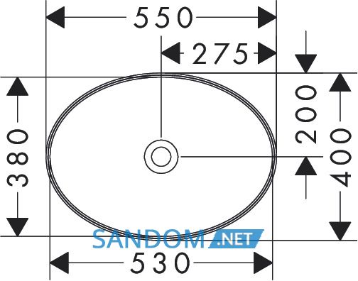 XUNIVA D умивальник 55*40см без отв, без переливу