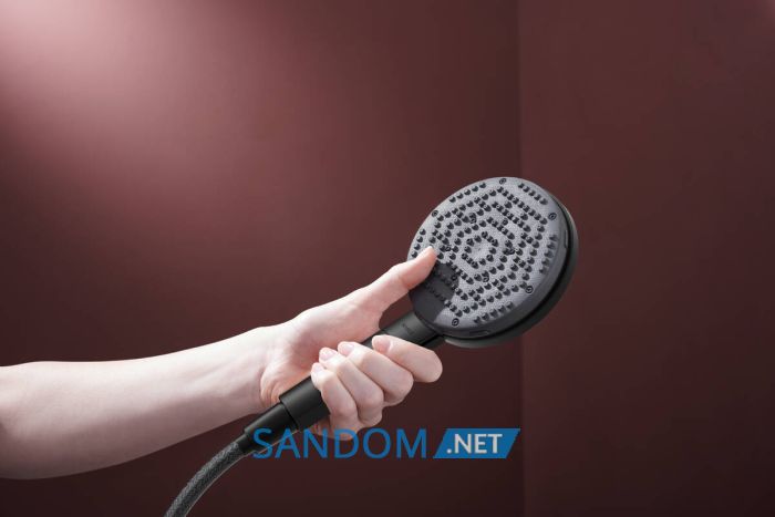 RAINDANCE ALIVE SELECT S душовий набір EcoSmart (ручний душ 3режими, шланг, тримач), чорний матовий