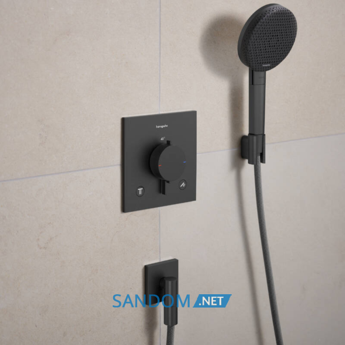 ECOSTAT COMFORT E термостат для 2х споживачів, ПМ, шліфованний чорний хром