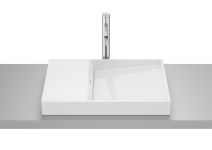 HORIZON-DASH умивальник асиметричний, 60*38 см, накладний, без отвору під змішувач, білий