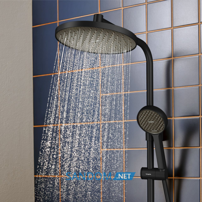 ACTIVERA S 240 1jet EcoSmart Showerpipe душова система з термостатом, чорний матовий