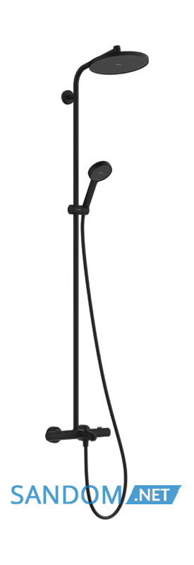 ACTIVERA S 240 1jet EcoSmart Showerpipe душова система з термостатом для ванни, чорний матовий