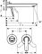 AXOR CITTERIO C Змішувач для умивальника на 2 отв, одноважільний, ПМ, 195мм,  шліфованний нікель