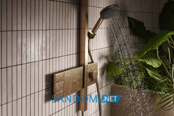 RAINDANCE ALIVE Q Showerpipe душова система 210/340  2jet, з термостатом, шліфованна бронза