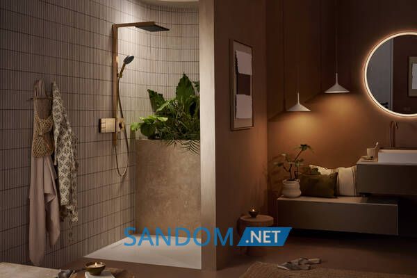 RAINDANCE ALIVE Q Showerpipe душова система 210/340  2jet, з термостатом, шліфованна бронза