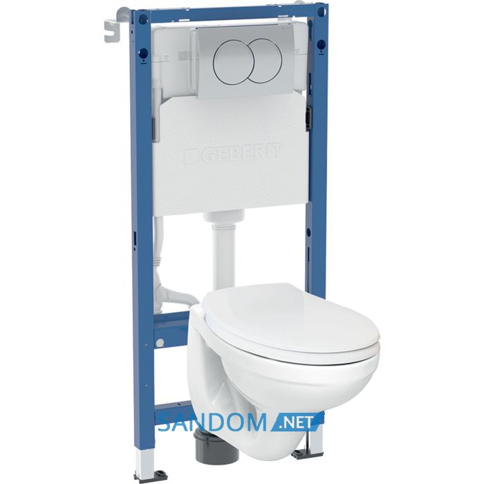 Комплект: DUOFIX PRO 20 монт. елемент для подв. унітазу, з бачком скр.монтажу Delta 12см, підв. унітаз Idol з сидінням, див. клавіша Delta01, глянц.хр