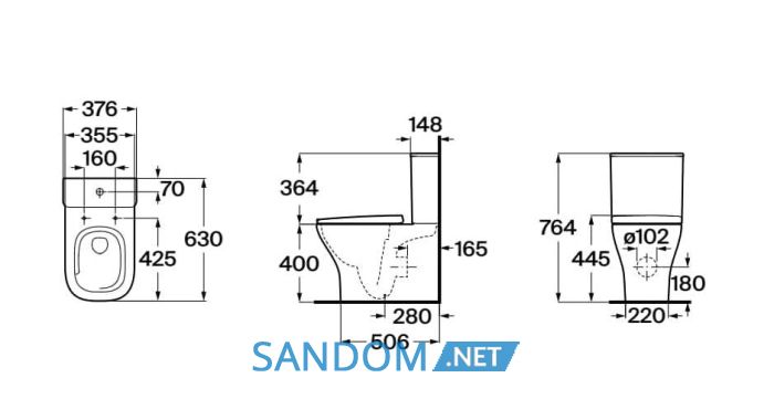 AIROS Rimless/Vortex компакт у комплекті: унітаз, бачок 3/4,5, сидіння із системою плавного опускання