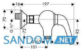 Axor Terrano - змішувач в душову кабіну (сатінокс) HANSGROHE 37600810