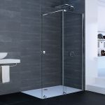 XTENSA PURE дверi односекцiйнi роздвижнi  Walk-In 120х200см, креп-я праве (пр сер з блиском, скл прозор)
