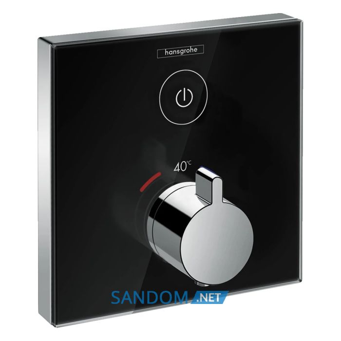 ShowerSelect Термостат  для одного споживача, скляний, ПМ, чорний/хром