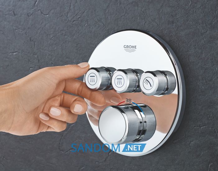 SmartControl Термостат для душа / ванни з 3 кнопками, накладна панель
