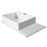 Умивальник 58*37*12,5см підвісний, з поличкою кам'яний Solid surface
