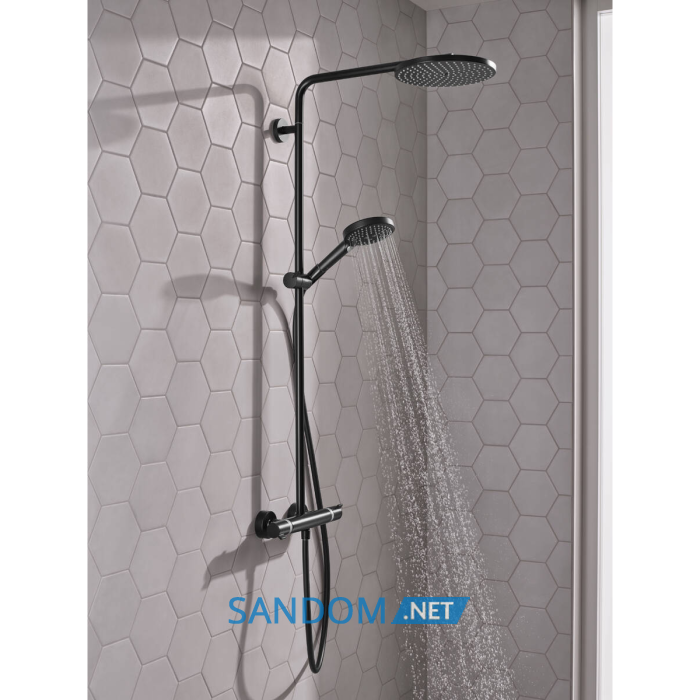 Raindance Select S Душова система Showerpipe 240 1jet P, з термостатом, колiр покриття матовий чорний