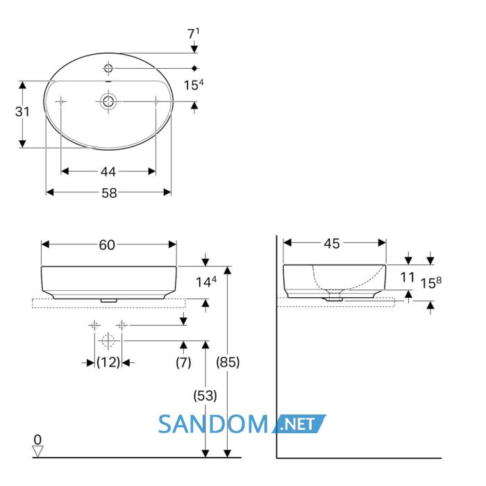 Умивальник GEBERIT VARIFORM 500.772.01.2