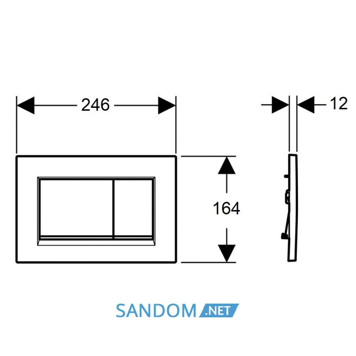 SIGMA20 SQUARE змивна клавіша для подвійного змиву,білий матовий, фарбований, легко чиститься /білий