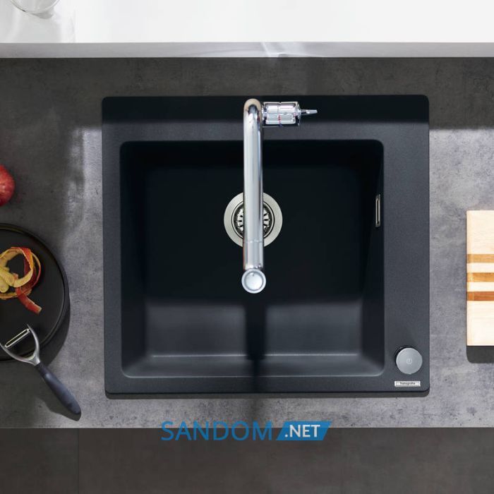 S510-F450 мийка для кухнi, вбуд., розмiри вирiзу: 54*49см, iз матерiалу Silicatec, колiр чорний графiт