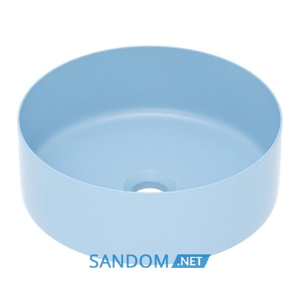 Умивальник накладний 35,8*35,8*13,7см круглий, matt blue