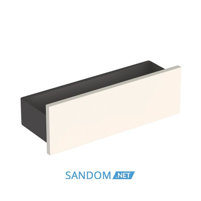 SMYLE SQUARE полка настінна 45*14,8*15см, лава/з порошковим покриттям матовий, пісочно-сірий/фарбований високоглянцевий