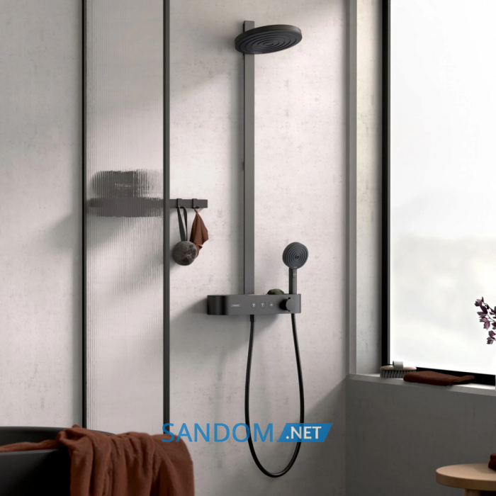 PULSIFY Showerpipe душова  система 260 з термостатом , чорний матовий