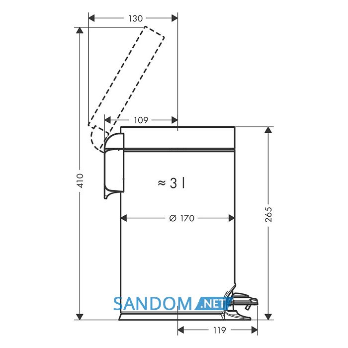 Відро для сміття HANSGROHE ADDSTORIS 41775000