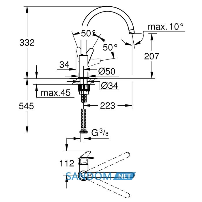 Змішувач для кухні GROHE START 31554001