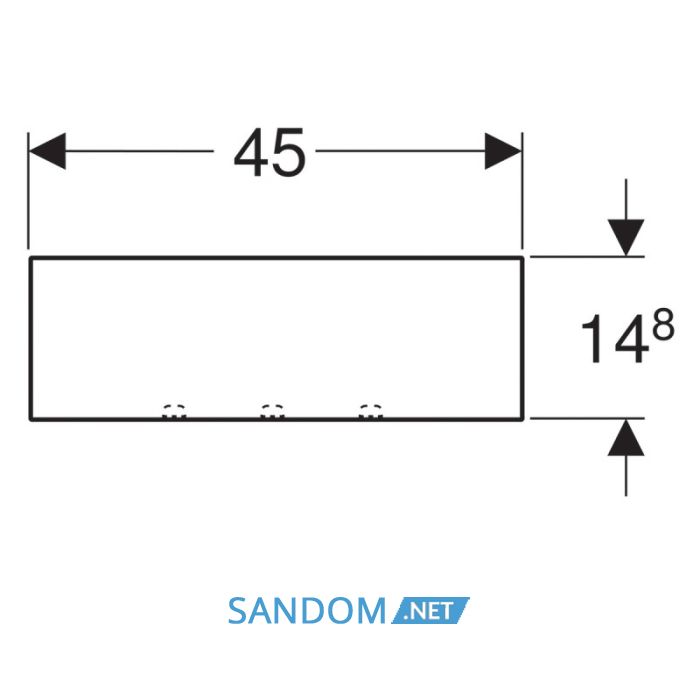 SMYLE SQUARE полка настінна 45*14,8*15см, лава/з порошковим покриттям матовий, лава/фарбований матовий