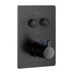 SMART CLICK змішувач прихованого монтажу (термостат 2-F, Q, кнопки з регулюванням потоку), чорний матовий