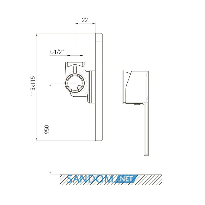 SOTA змішувач прихованого монтажу, 1-F, cromo